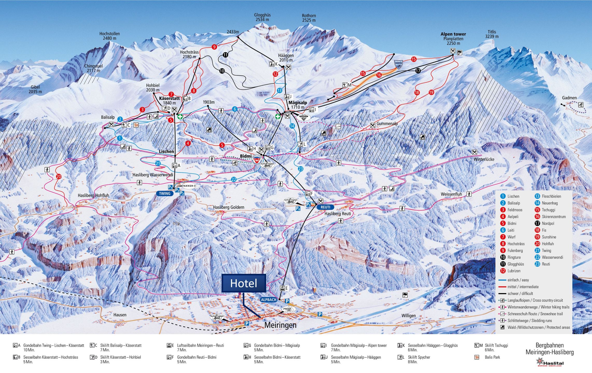 Skimap Hasliberg with our location